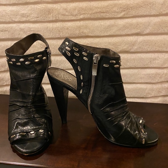 Vince Camuto Studded Peep Toe Booties - Picture 3 of 5